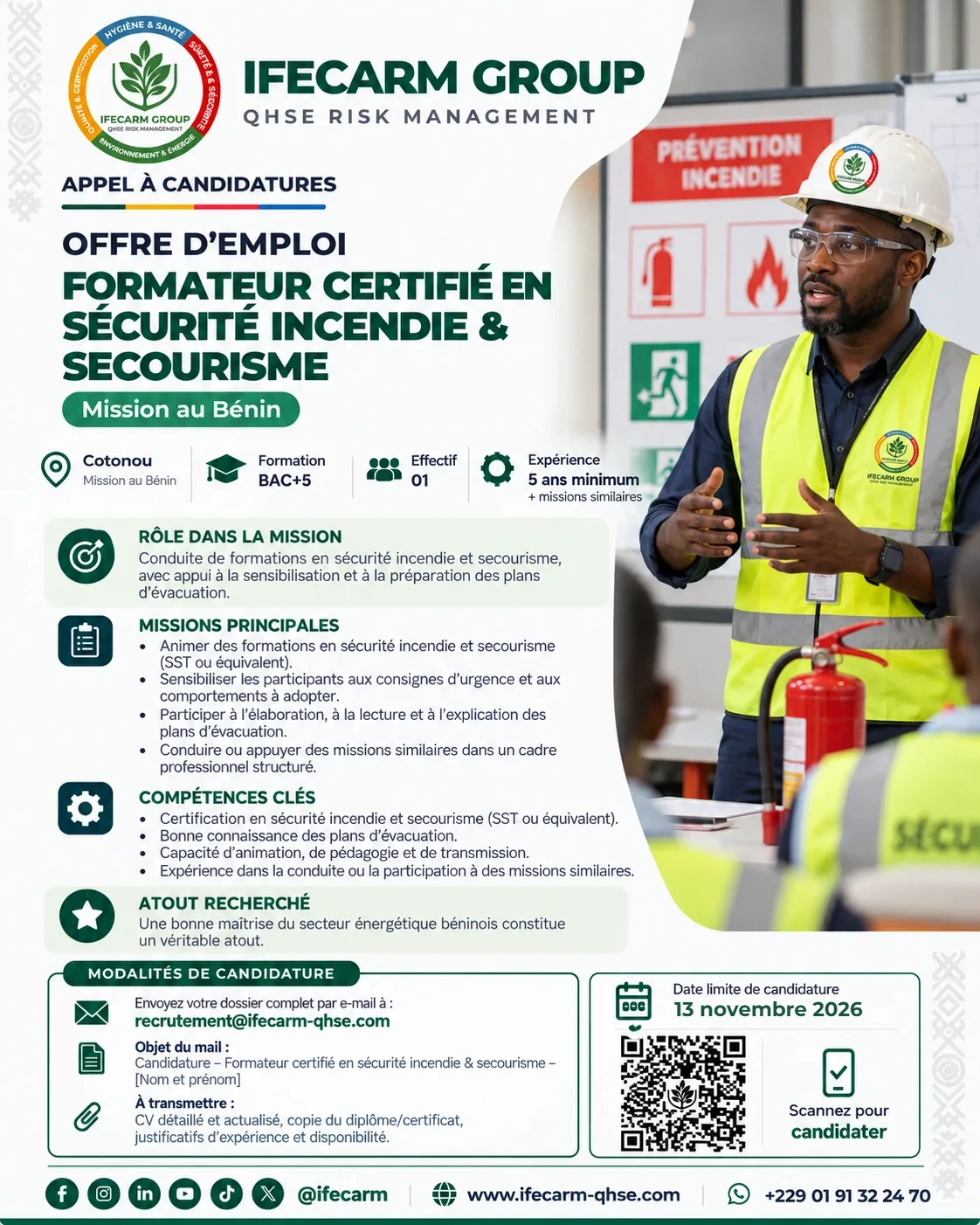 Formateur certifié en sécurité incendie & secourisme